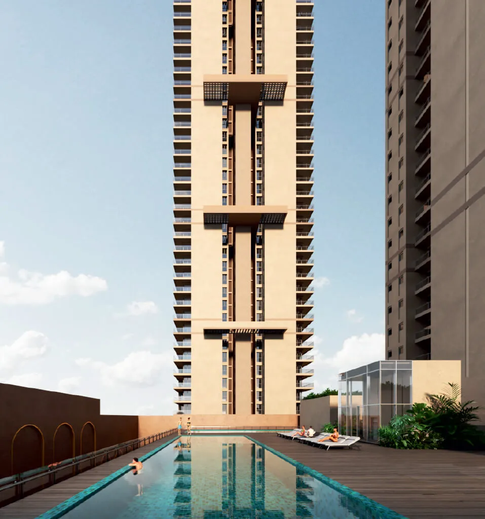 Conscient Hines Elevate 3.O tower elevation with swimming pool, Sector 63 Gurugram